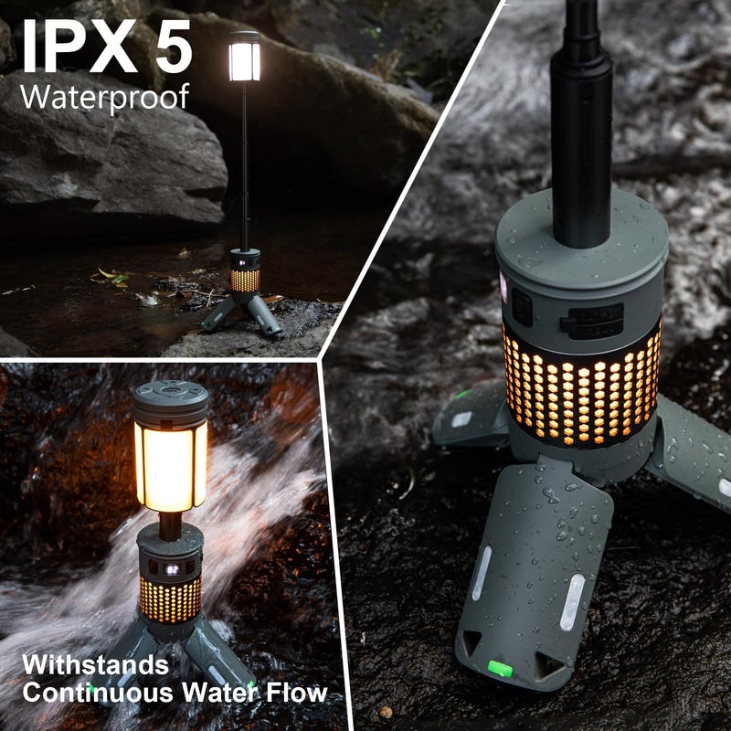 Tesmax Telescopic Camping Lights, Rechargeable Camping Lights with Stand,12000mAh Collapsible Camping Lanterns, Magnetic Base Portable Flashlights IPX5 Waterproof for Camping,Hiking,Emergency Use - Image 5